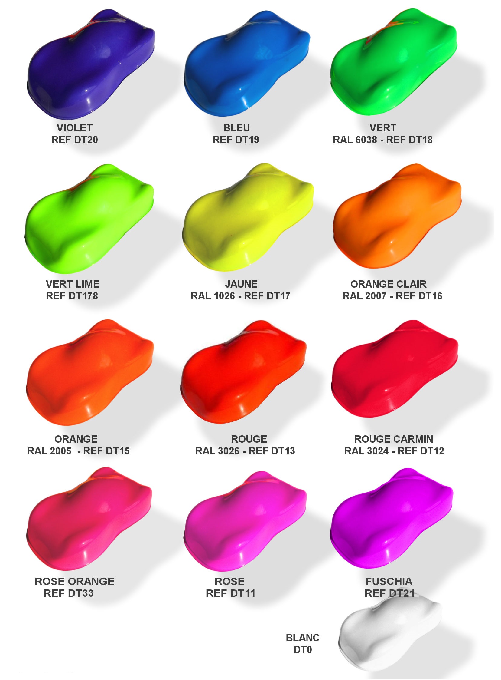 Fluorescent paint for bikes a choice of 14 colors Repainting a bike